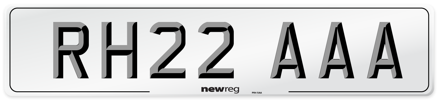 RH22 AAA Number Plate from New Reg